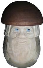 Houten doosje in de vorm van een paddestoel Kabouter 18 cm, Antiek en Kunst, Ophalen of Verzenden
