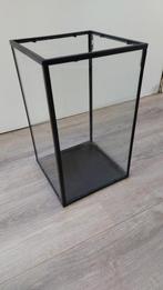Windlicht zwart met glas, Ophalen, Zo goed als nieuw