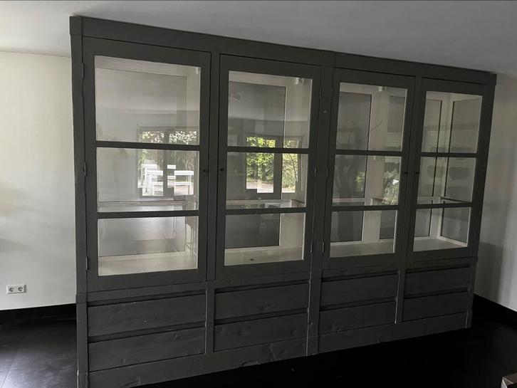 XL vitrinekast / buffetkast met 8 lades: 344x48x236, Huis en Inrichting, Kasten | Buffetkasten, Zo goed als nieuw, 200 cm of meer