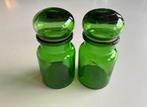 2 Retro Stolpflessen van Groen Glas, Ophalen of Verzenden, Huis en Inrichting
