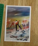 Ansichtkaart kunstkaart schaatsen atelier art-ien amersfoort, Verzamelen, Ophalen of Verzenden, Zo goed als nieuw, Overige sporten
