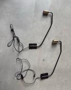 2 x messing/goud zwarte wandlamp met pivoterende arm, Ophalen of Verzenden, Gebruikt, Metaal