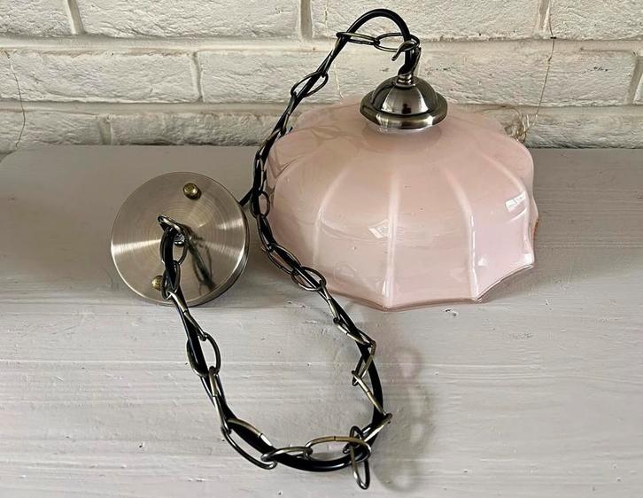 Midcentury hanglamp opalineglas, Antiek en Kunst, Antiek | Lampen, Ophalen of Verzenden