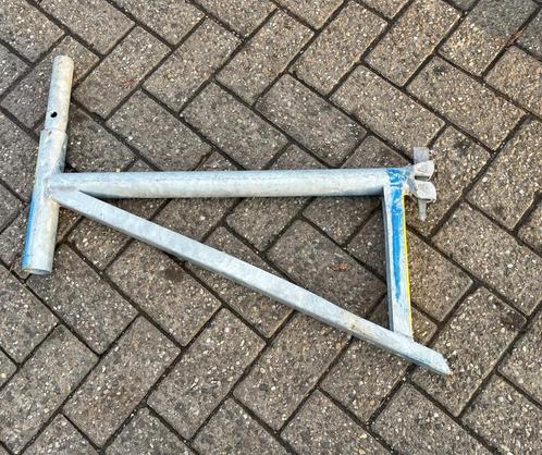 Layher Allround console 0.73M buisoplegging met pen gebruikt, Doe-het-zelf en Verbouw, Steigers, Gebruikt, Gevelsteiger, 5 meter of hoger