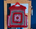 Gehaakte boho spencer bloemmotief/ rood., Kleding | Dames, Ophalen of Verzenden, Nieuw, Maat 38/40 (M), Rood