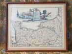 Mooie antieke ingelijste landkaart van Normandië 48,3 cm., Ophalen of Verzenden