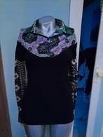 Denny Rose prachtige blouse/trui M zwart groen wit lila, Maat 38/40 (M), Denny Rose, Zwart, Ophalen of Verzenden