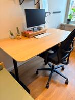 Ikea Bekant Zit/Sta Bureau 160x80 - Eiken Fineer, Huis en Inrichting, Bureaus, Ophalen, In hoogte verstelbaar, Gebruikt, Bureau