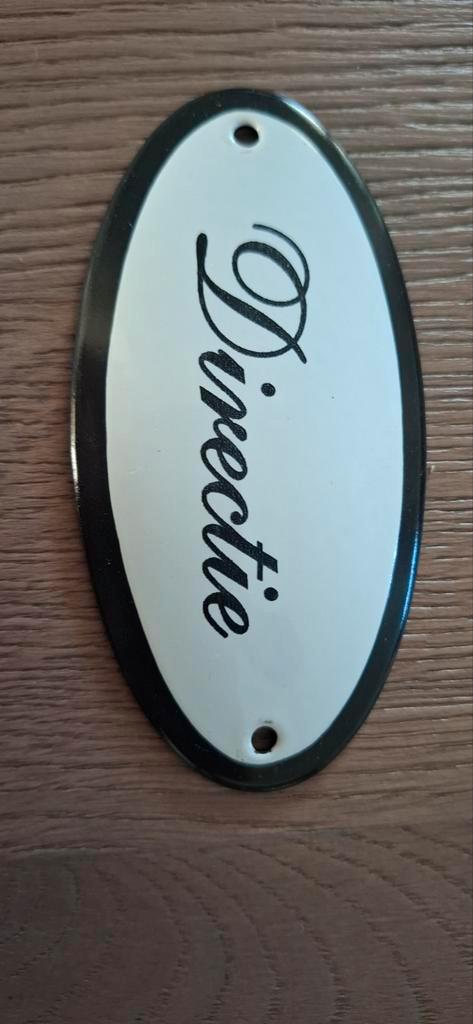 Emaille deurbordje met Directie, Huis en Inrichting, Woonaccessoires | Tekstborden en Spreuken, Nieuw, Ophalen of Verzenden