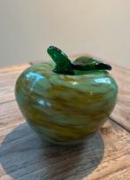 Handgeblazen glazen appel in Murano-stijl, Huis en Inrichting, Woonaccessoires | Vazen, Ophalen, Minder dan 50 cm, Groen, Glas