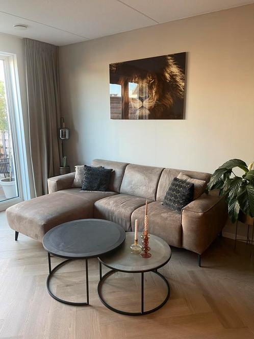 Taupe hoekbank, Huis en Inrichting, Banken | Complete zithoeken, Nieuw, Ophalen of Verzenden