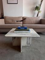 Carrara marmer salontafel / bijzettafel, Ophalen, Overige materialen, 50 tot 100 cm, Vierkant