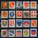 Frankrijk : Heraldiek - 20 wapenzegels jaren '50 en '60, Ophalen of Verzenden, Gestempeld