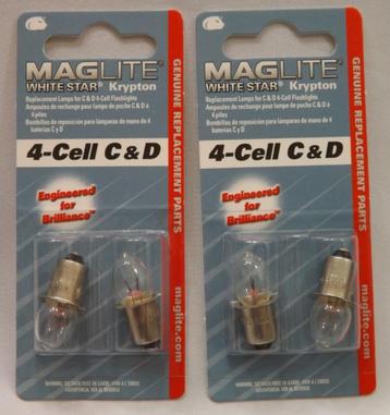 Maglite White Star Krypton 4 Cell C & D - reservelampjes beschikbaar voor biedingen