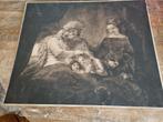 ANTIEK 55x45 Rembrandt gravure ets prent jacob zegent zonen, Ophalen of Verzenden