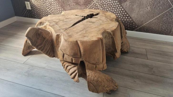 Unieke Schildpad Tafel - Handgemaakt Kunstwerk, Huis en Inrichting, Tafels | Salontafels, Nieuw, Minder dan 50 cm, 50 tot 100 cm
