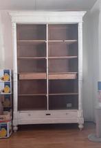 Antieke Drentse Kroonkast 1890, Ophalen, 100 tot 150 cm, 200 cm of meer, Met lade(s)