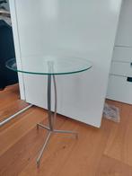 Rond bijzettafeltje glas, Huis en Inrichting, Tafels | Bijzettafels, Minder dan 55 cm, Rond, Ophalen, 45 tot 60 cm