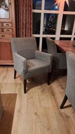 Eetkamerstoelen, kleur taupe, met armleuning, Huis en Inrichting, Stoelen, Ophalen, Gebruikt