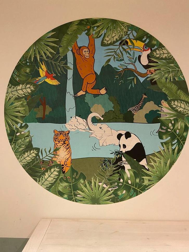 Muurcirkel, wandcirkel op dibond, 125cm doorsnee, Huis en Inrichting, Woonaccessoires | Wanddecoraties, Ophalen