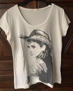 Creme-kleurige top Cowgirl print en pailletten; oto 54 cm, Ophalen of Verzenden, Zo goed als nieuw, Shirt of Top