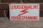 emaille bord Levensgevaarlijke HOOGE SPANNING, Ophalen of Verzenden