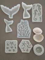 A set of 9 silicone molds Sea shells corals Mermaid tails, Ophalen of Verzenden, Zo goed als nieuw, Taarten of Cupcakes, Versiering