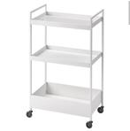 Ikea witte roltafel Nissafors, Huis en Inrichting, Tafels | Bijzettafels, Ophalen, Minder dan 55 cm, Metaal of Aluminium, Nieuw