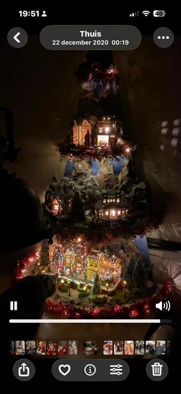 Unieke houten kerstboom met huisjes - 1.5m hoog! beschikbaar voor biedingen