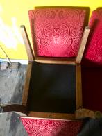 Antieke fluweel rode eettafel stoelen, Antiek en Kunst, Antiek | Meubels | Stoelen en Banken, Ophalen