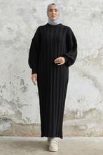 Zwarte Gebreide Jurk - One Size (tot maat 48), Ophalen of Verzenden, Nieuw, Maat 46/48 (XL) of groter, Zwart