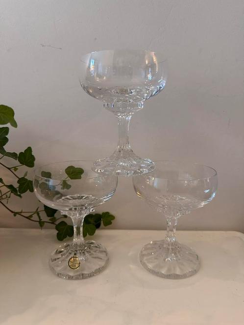 Set van 3 coupe champagne glazen Villeroy en Boch, Antiek en Kunst, Antiek | Glas en Kristal, Ophalen of Verzenden