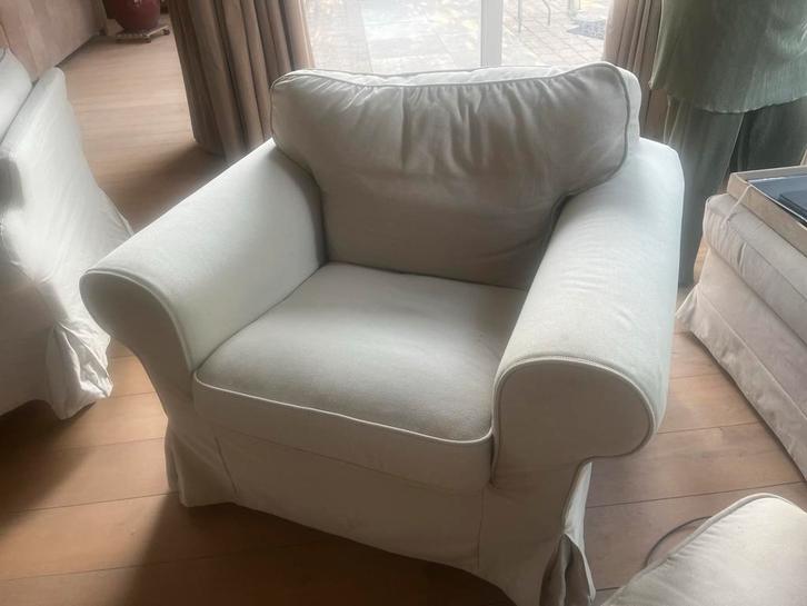 IKEA Ektorp fauteuil - gebroken wit, Huis en Inrichting, Fauteuils, Gebruikt, Stof, 75 tot 100 cm, Ophalen