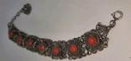 Antieke zilveren Armband met bloedkoraal, Sieraden, Tassen en Uiterlijk, Antieke sieraden, Ophalen of Verzenden, Zilver, Armband