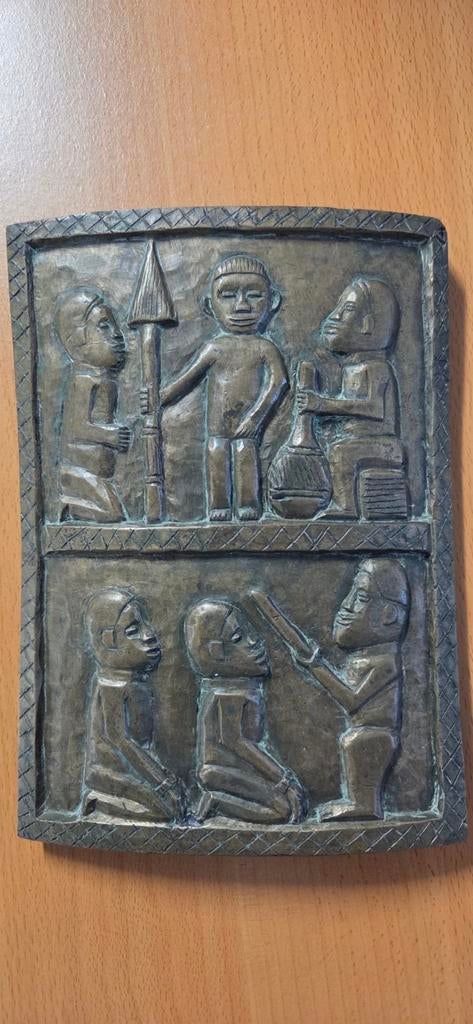 Bronzen plaquette africa., Ophalen of Verzenden