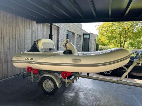 Rib Selva CRT 345 met Hegra wegtrailer, Watersport en Boten, Rubberboten, Gebruikt, Overige merken, Overige materialen, Minder dan 70 pk