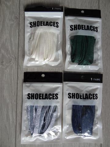 NIEUW! Glitterveters 1 Meter Wit/Blauw/Groen >Snelle Verzend beschikbaar voor biedingen