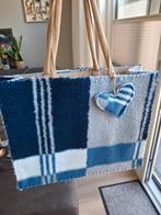 Leuke wollen dekentas - blauw grijs, Ophalen of Verzenden, Zo goed als nieuw, Blauw