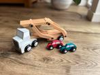 Houten auto met oplegger Hema, Kinderen en Baby's, Speelgoed | Houten speelgoed, Ophalen, Zo goed als nieuw