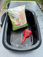 PeeWee EcoGranda kattenbak zwart met korrels en schepje, Dieren en Toebehoren, Ophalen, Gebruikt, Open
