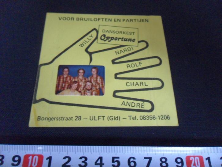 sticker ulft dansorkest OPPORTUNE, Verzamelen, Stickers, Zo goed als nieuw, Ophalen