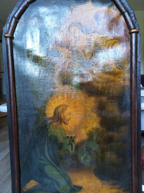 Antiek schilderij, biddende Jezus, met annotatie 1618, Antiek en Kunst, Kunst | Schilderijen | Klassiek, Ophalen of Verzenden
