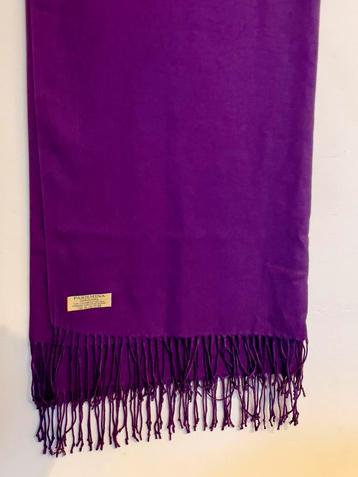 Pashmina paarse shawl 90% cashmere beschikbaar voor biedingen