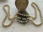 GEKNOOPT WIT SNOER MET 835 ZILVER SLOT, Sieraden, Tassen en Uiterlijk, Antieke sieraden, Verzenden, Zilver, Ketting
