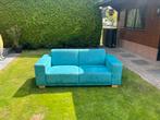 3-zits bank blauw/groen, Huis en Inrichting, Ophalen, Driepersoons, 75 tot 100 cm, Zo goed als nieuw