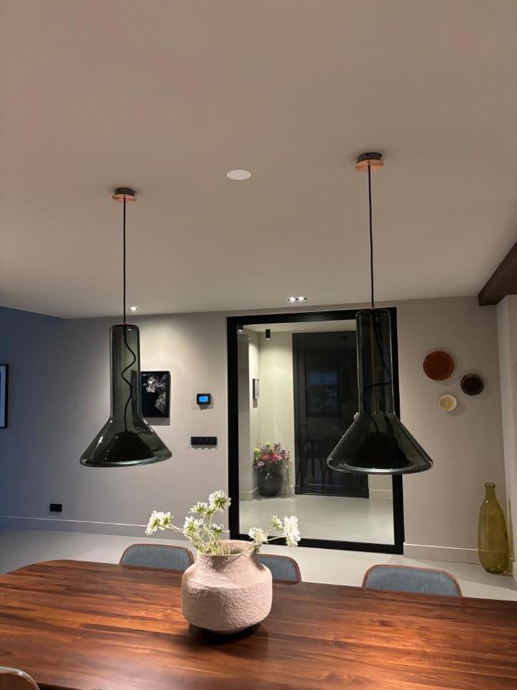2x Brokis Whistle hanglamp, Huis en Inrichting, Lampen | Hanglampen, Zo goed als nieuw, 50 tot 75 cm, Glas, Ophalen