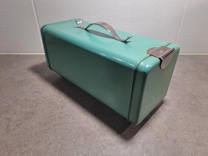 Vintage Reseda Groene Ontbijtkoektrommel, Huis en Inrichting, Keuken | Keukenbenodigdheden, Gebruikt, Ophalen of Verzenden