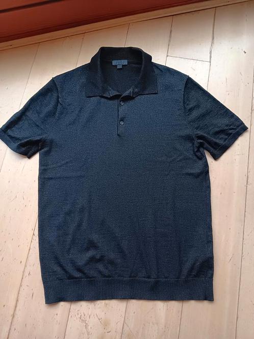ZGAN COS polo shirt L wool-blend glitter black, Kleding | Dames, Tops, Zo goed als nieuw, Maat 42/44 (L), Zwart, Korte mouw, Ophalen of Verzenden