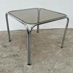 midcentury salontafel chroom - rookglas- vierkant -Space Age, Ophalen, Gebruikt, 100 tot 150 cm, Midcentury modern