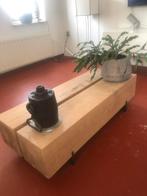 Design Salontafel, massief eiken balken, Huis en Inrichting, Tafels | Salontafels, Ophalen, Minder dan 50 cm, Gebruikt, 50 tot 100 cm
